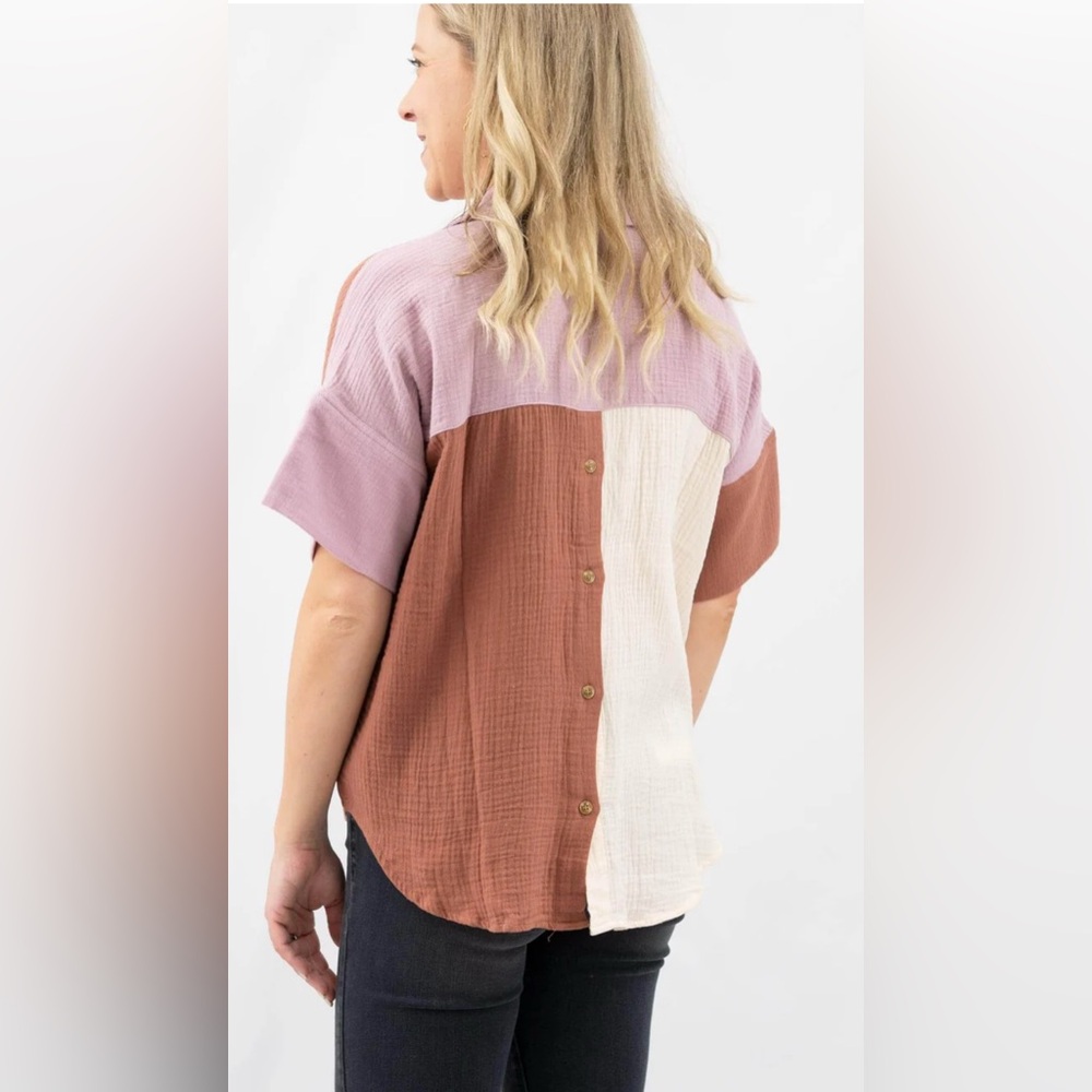 Entro Collared Colorblock Top - image 2
